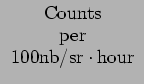 $\begin{array}{c}{\rm Counts}\\
{\rm per}\\
{\rm 100nb/sr \cdot hour}\\
\end{array}$