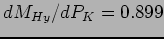 $dM_{Hy}/dP_K = 0.899$